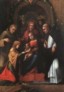 die mystische Vermählung der St Catherine Renaissance Manierismus Antonio da Correggio Ölgemälde